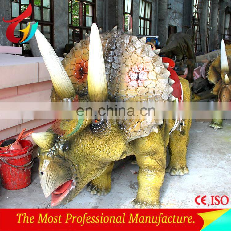 Realistic outdoor riding dinosaur for amusement
