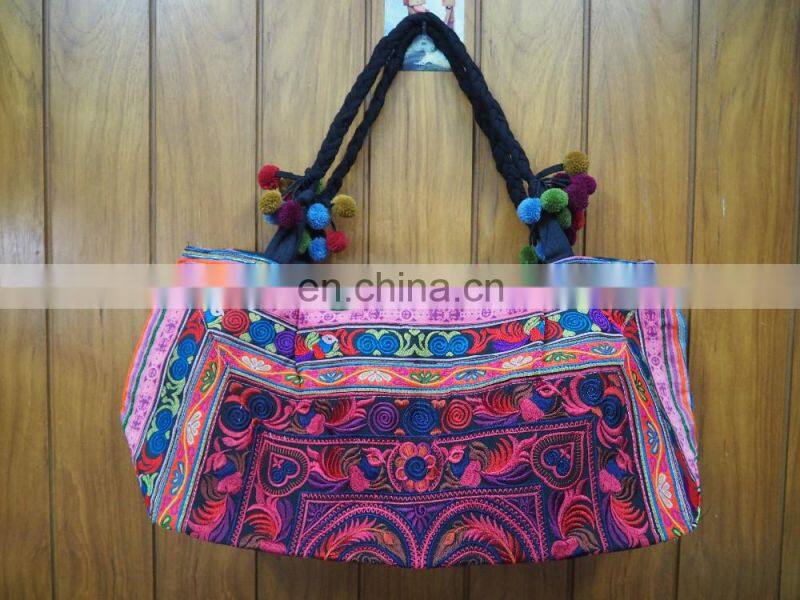 Embroidered HMONG Hill Tribe Tote Handmade Bag