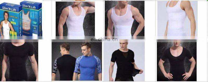 Factory As Seen On TV High Elastic Men's Body Shaper Slimming Vest Compression Shirt