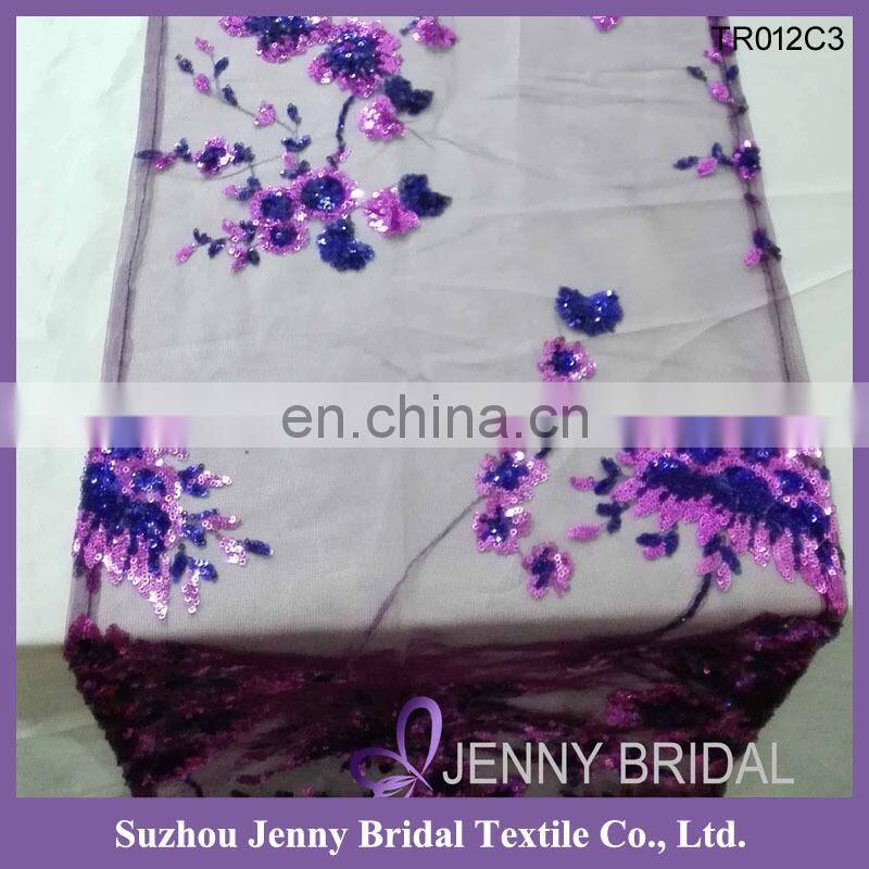 TR022A white chemical lace table overlay lace table runner for round tables