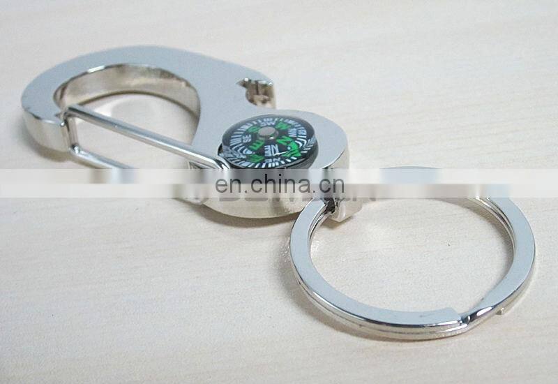 Multifunctional Climbing Hook Compass Keychain Metal