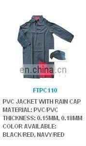 PVC raincoat with rain cap