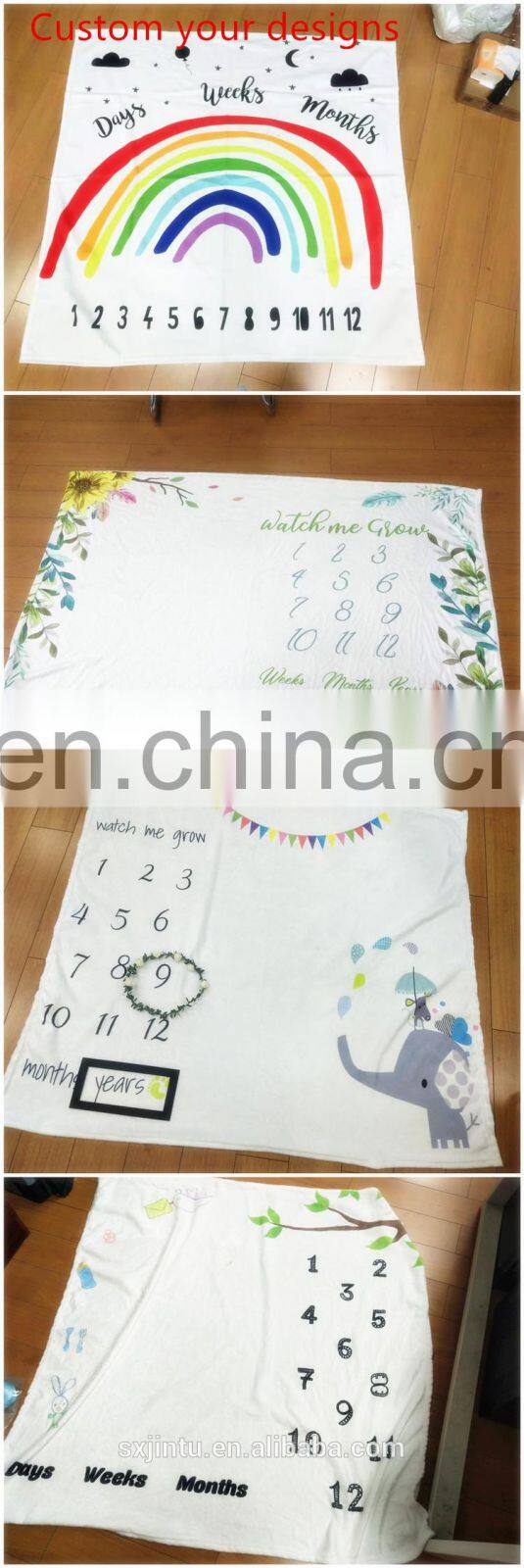 2019 super soft birthday photography baby monthly milestone blanket