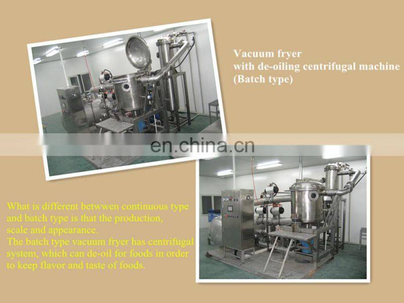 Batch type vacuum deep fryer for fruit chips