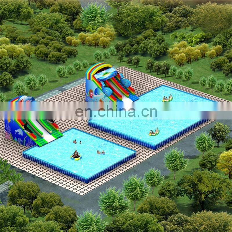 Summer Water Play Equipment Large Inflatable Water Park With Water Slide Good Prices Selling