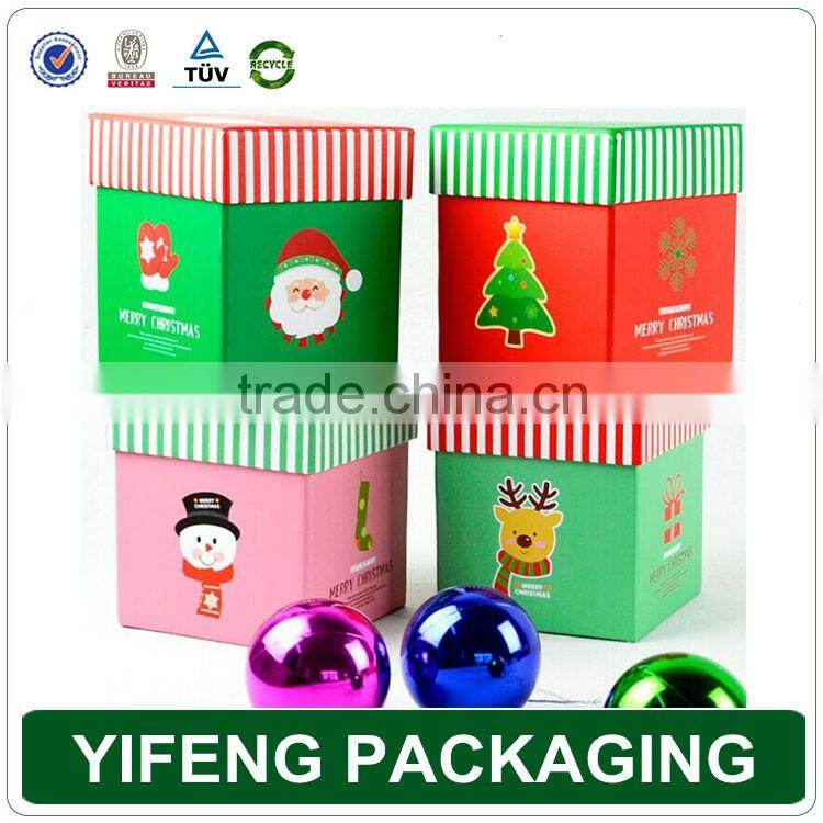 Decorative Custom design recyclable paper christmas gift box packaging
