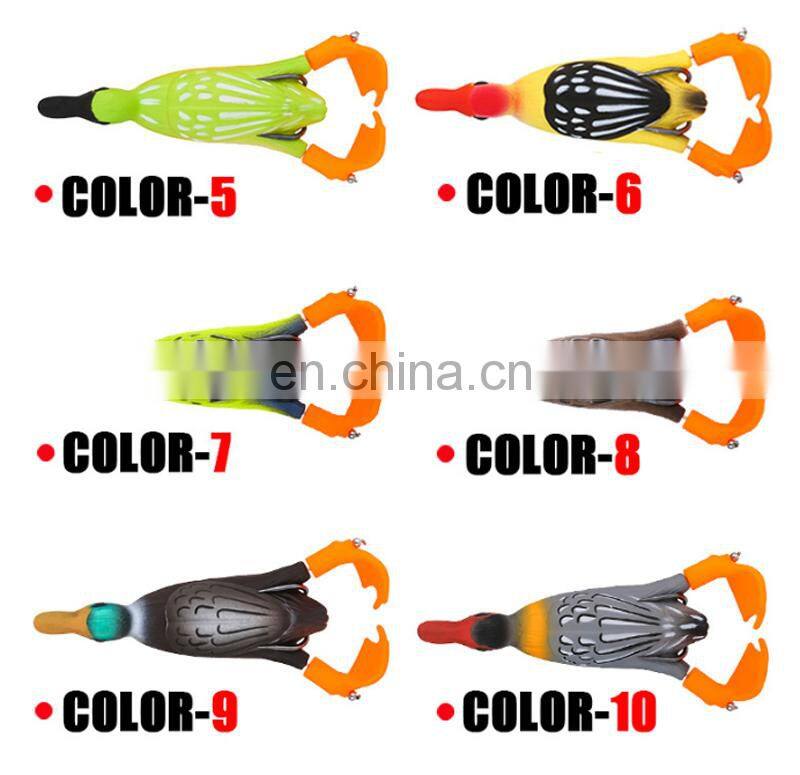Amazon 95mm 12g Topwater Swim Soft Fishing Lure 360 Rotating Feet Plastic Duck Whopper Plopper