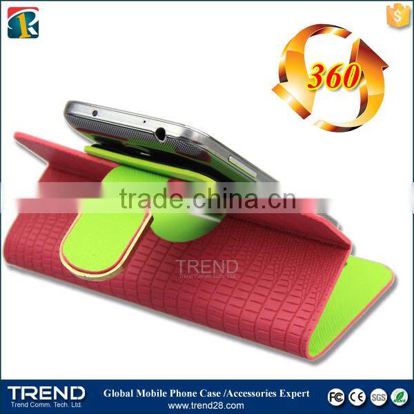 360 degree universal flip wallet leather case for mobile phone