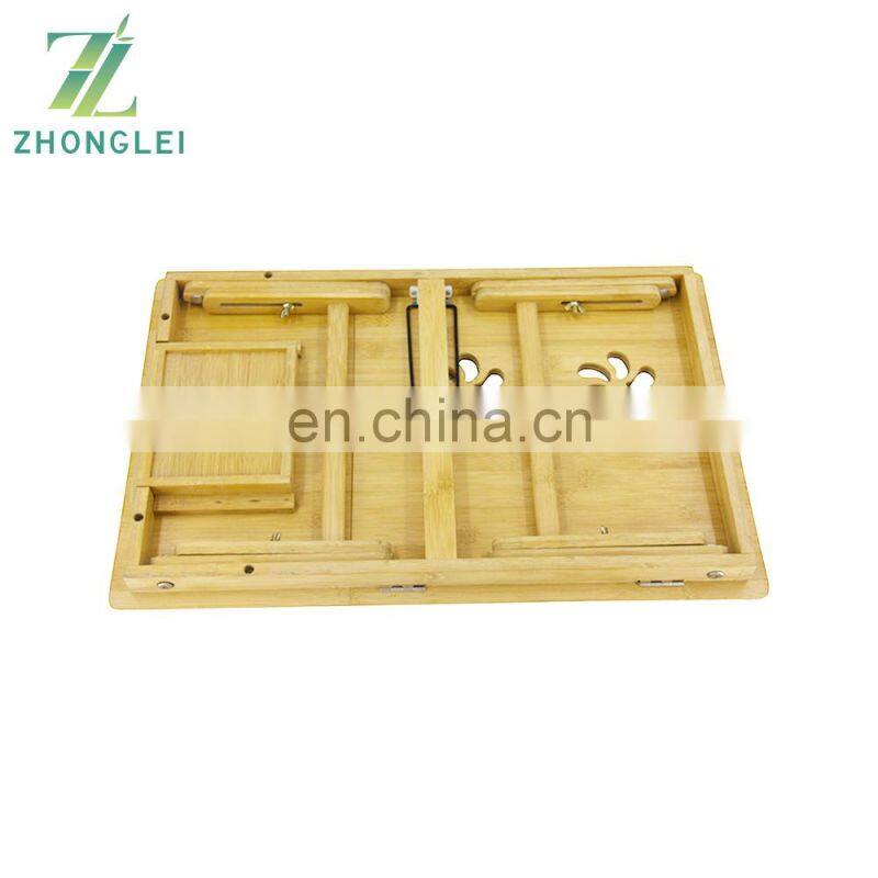 Portable Bamboo Foldable Laptop Desk Breakfast Serving Bed Tray Computer Gaming Desk Table