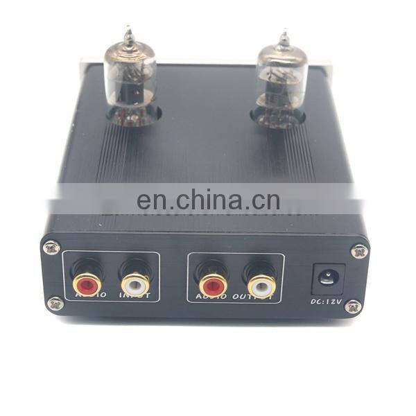 ZHILAI D2 HIFI Digital Audio Preamp 6J1 Valve Tube Preamplifier Dual Channel Treble Bass with Power Adapter Silver