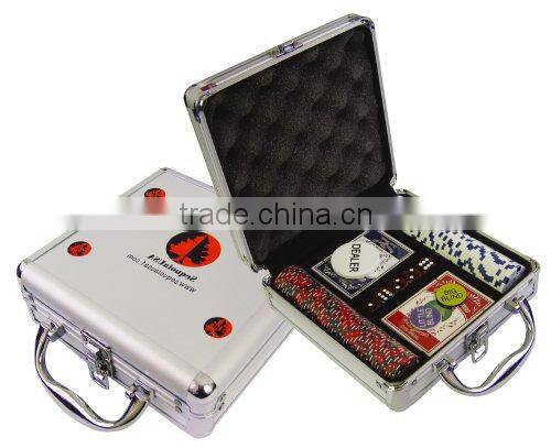 500pcs chips and cards inlay casino poker chip set with tool set for game