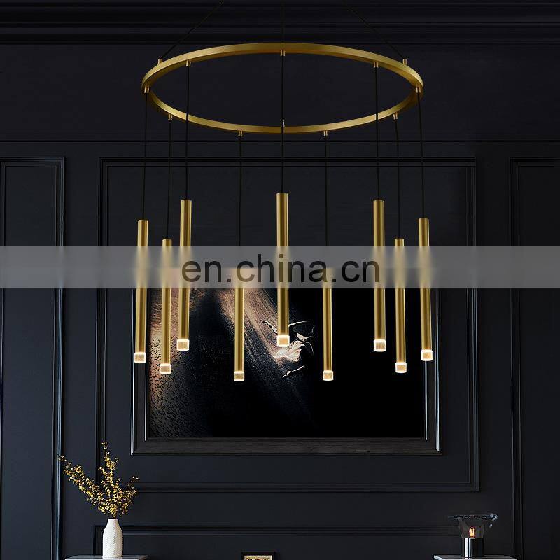 Modern Villa Hotel Pendant Light Stair Droplight Crystal Nordic Contracted LED Chandelier