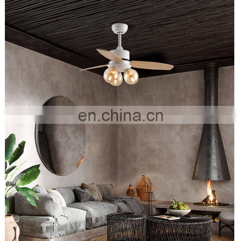 Home Appliances Led Fans Remote Control Switches with Light Wood Blades Decorative Lighting Modern Energy Saving Ceiling Fan