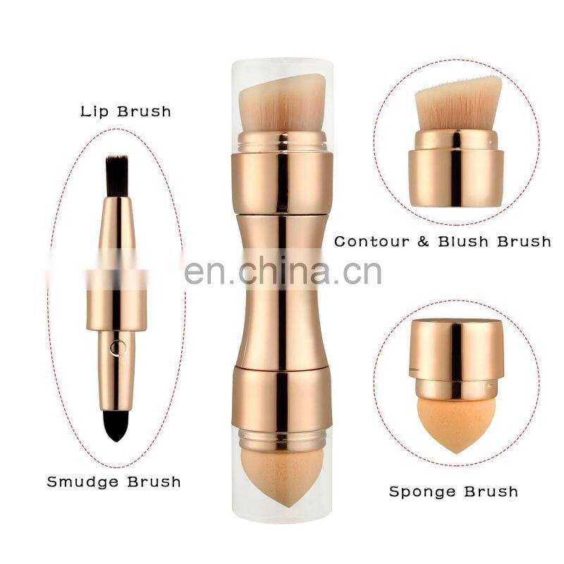 rose gold high quality travel 4 in 1 makeup brush single brush