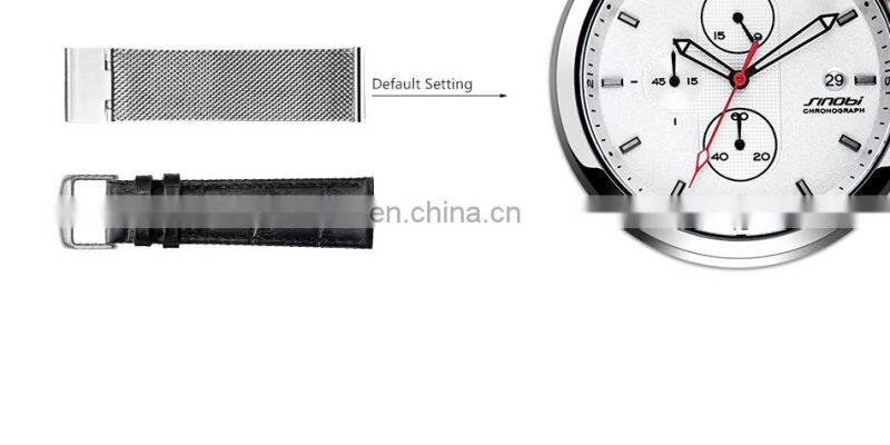 SINOBI mens watch water proof Custom Logo Quartz branded watch for men Multifunctional montre luxe