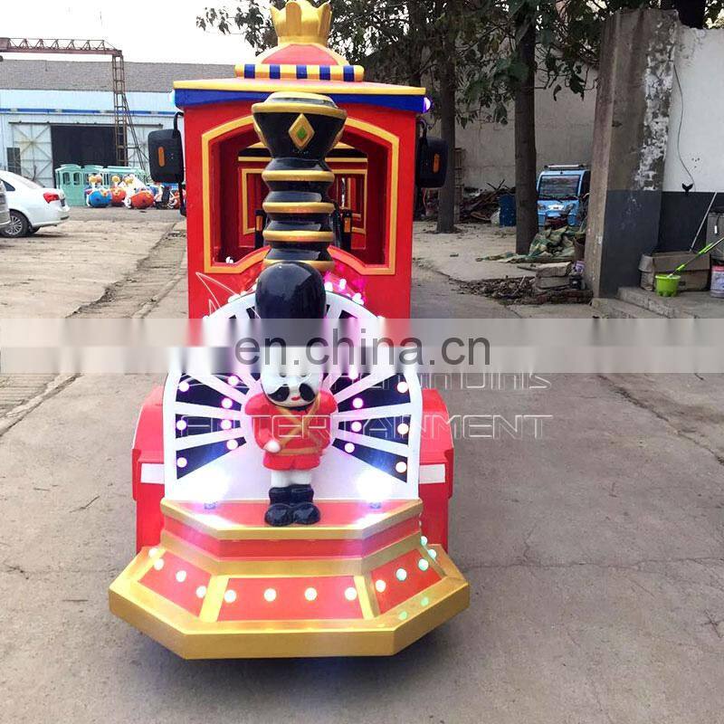 Carnival electric train ride road battery power crown trackless park train for sale