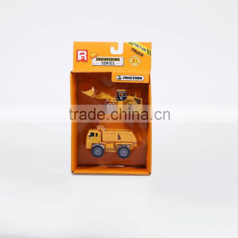 2 In 1 Mini Construction Plastic Trucks Playset
