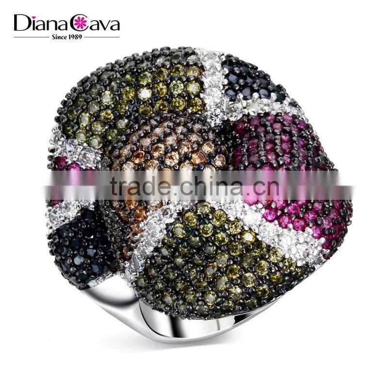 Grand Luxury Multi Color Snake Design Chunky Jewelry Bijoux Cocktail Party Ring