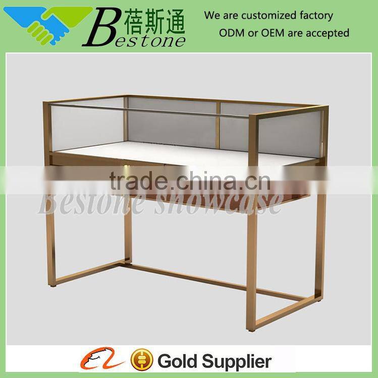 wholesale stainless steel display stand showcase with glass sliding door