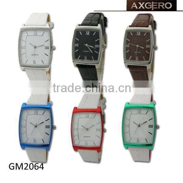 2014 china manufacturer square leather all type of wrist watch
