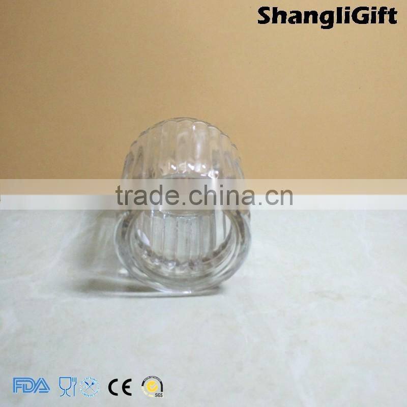 Ribbed With Cap 100ml Glass Candle Jar Cheap