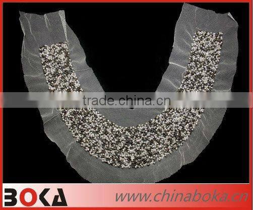 Fashion blouse fake collar decorated with rhinestones and chains