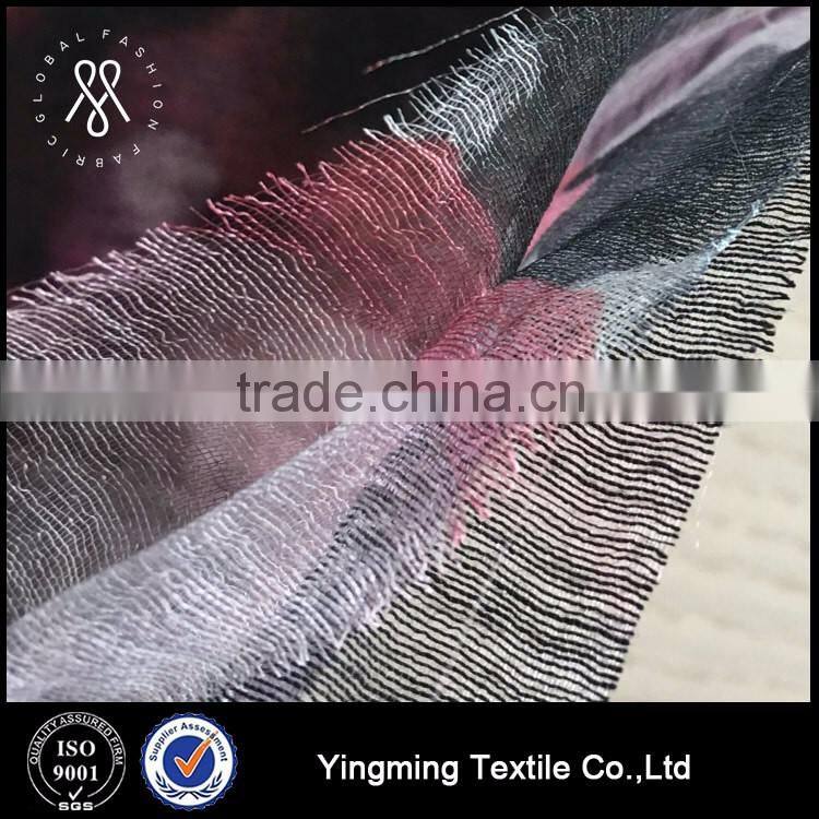 Wholesale 3 layer Printed rayon linen Fabric for fashion garments,dress,skirt,wedding