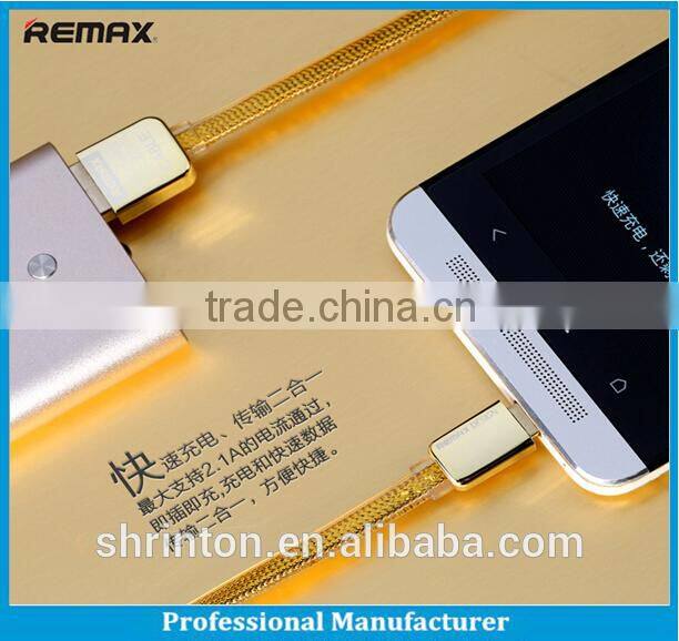 Hot product REMAX Gold Two-Sided 2.1A 1.0M Micro USB Data usb charging cable