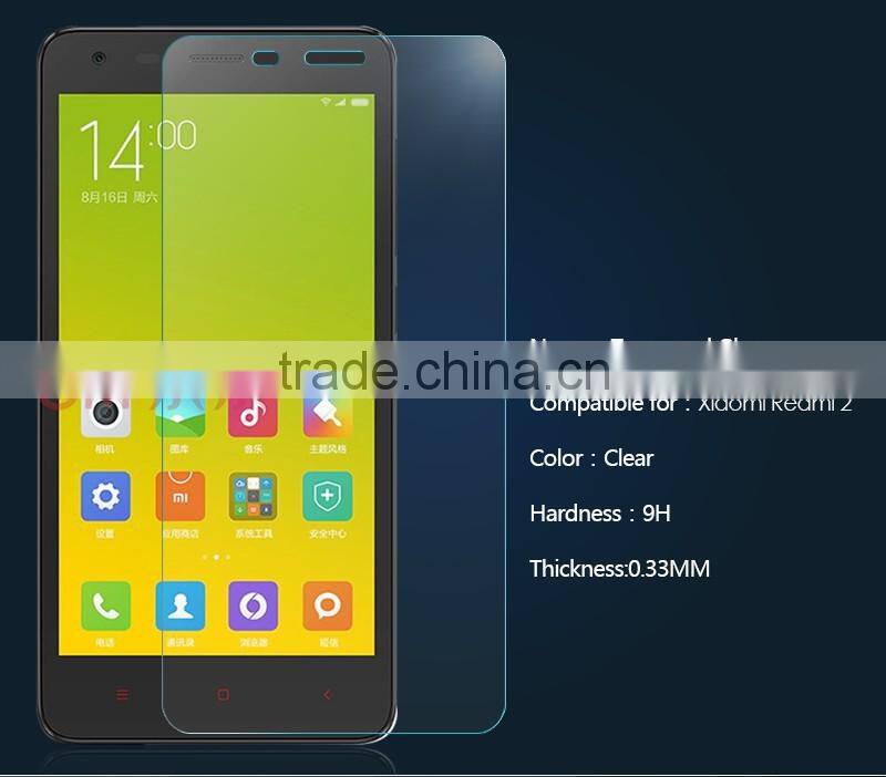 China supplier cell phones smartphones tempered glass screen protector for xiaomi redmi 2
