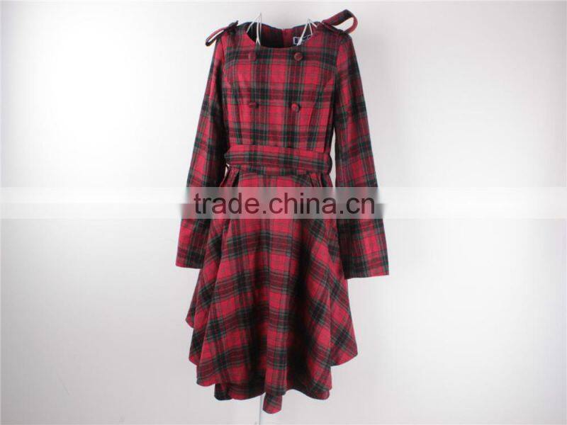 Lady's garment stock lot checked winter coat and dress