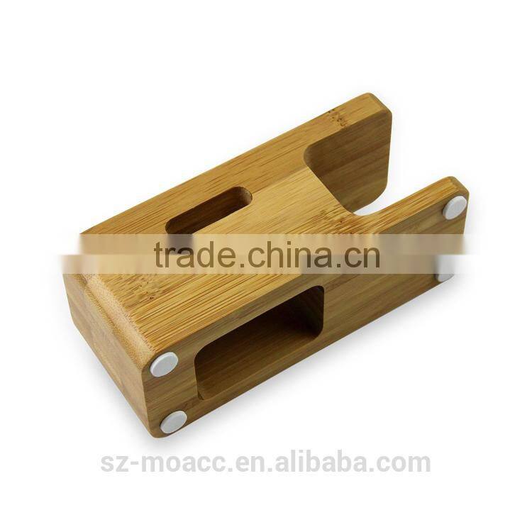Dual for apple watch wood stand charger,Bamboo adapter for apple watch both 42mm & 38mm sizes of 2015 Watch Models
