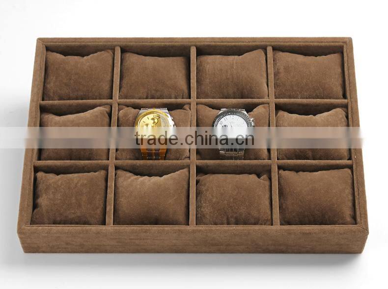 12 Grid Slots Brown color Jewelry Organizer Watches Display Storage Box Case Gift Boxes Bracelet Display Shelf