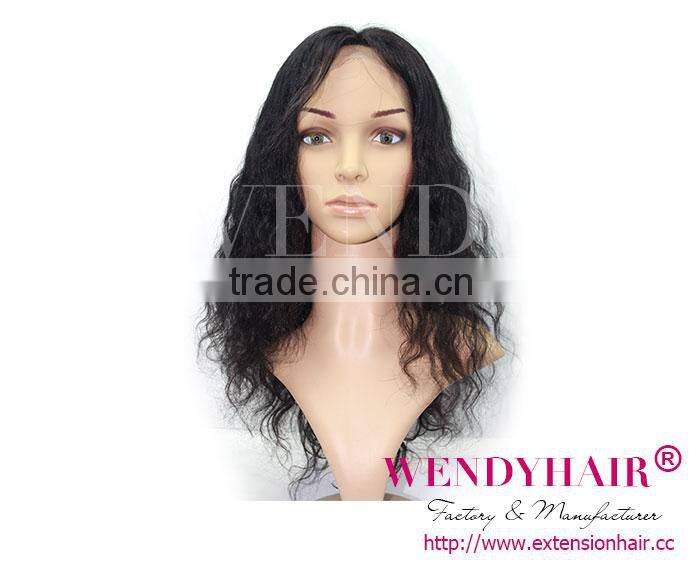 wendy wig product body wave natural color 100% handemade indian women hair wig