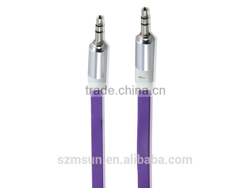 various color noodle pattern audio adapter cable