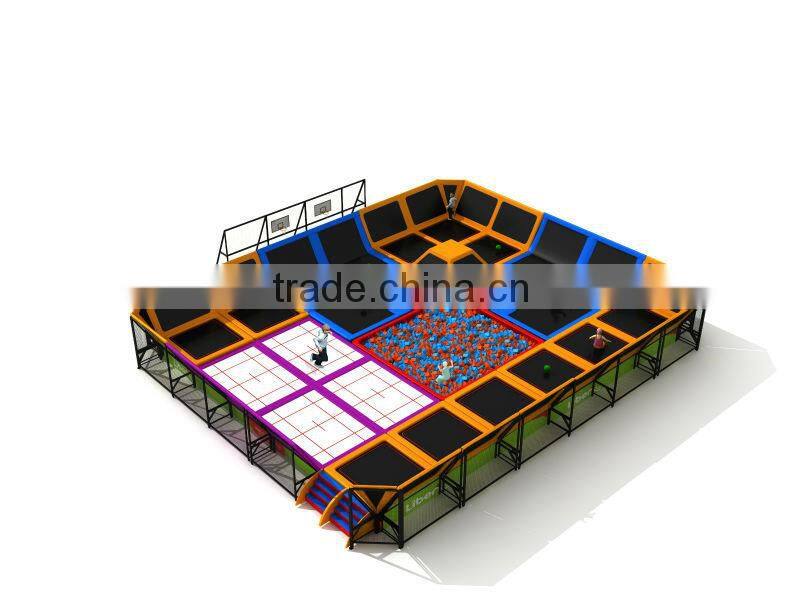 Super Fun EU Standard Kids Indoor Bungee Jumping Trampoline for Amusement Park