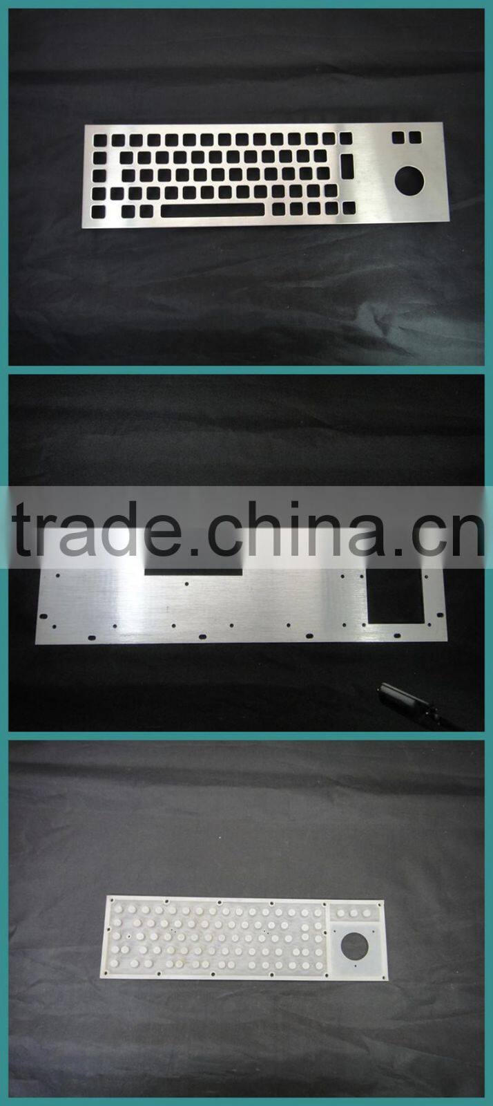 Mechanical Kiosk Stainless Steel Metal Keyboard With Trackball