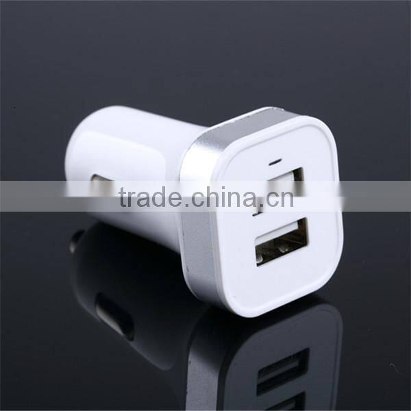 double USB mobile phone car chargers with logo printing