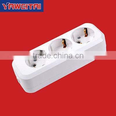 europe extension socket 3 gang /ABS and Copper