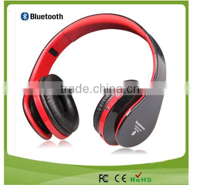 Super bass bluetooth headset headphone for xiaomi mi3 iphone with TF card slot and FM
