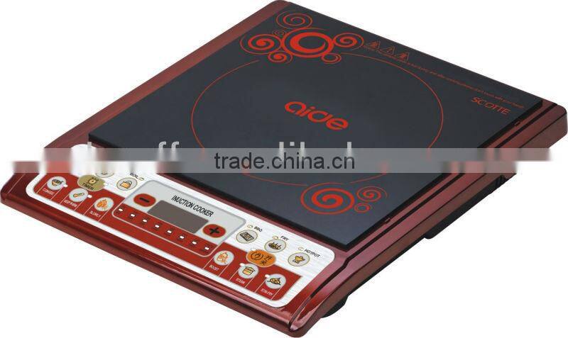 Somkleless 2000W eletric stove plate black crystal induction cooker