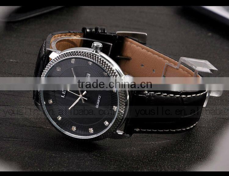 Stainless steel Automatic Leather Strap Men Wrist Watch