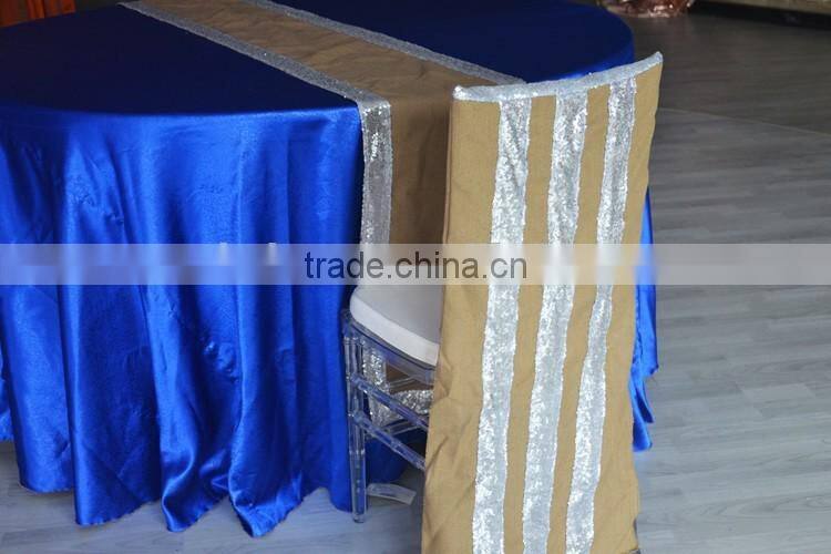 Fancy wedding burlap and sequin table runner size