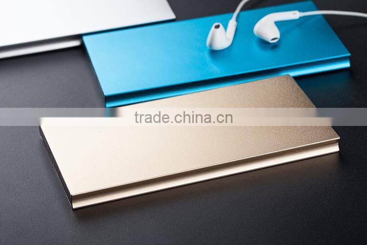 Real capacity 8000mAh metal power bank super thin 9mm