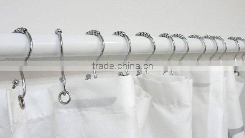 100% metal shower curtain hooks/304 stainless steel curtain hooks