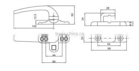 Zinc Alloy Handle,Door Hardware,Casement Window Lock Handle