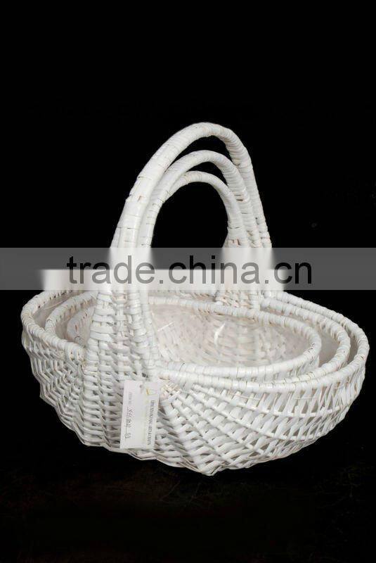 white wedding decoration basket