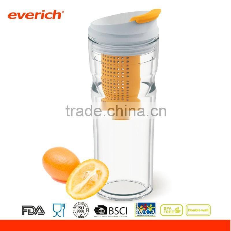 16oz Double wall tritan tumbler with flip lip and fruit infuser