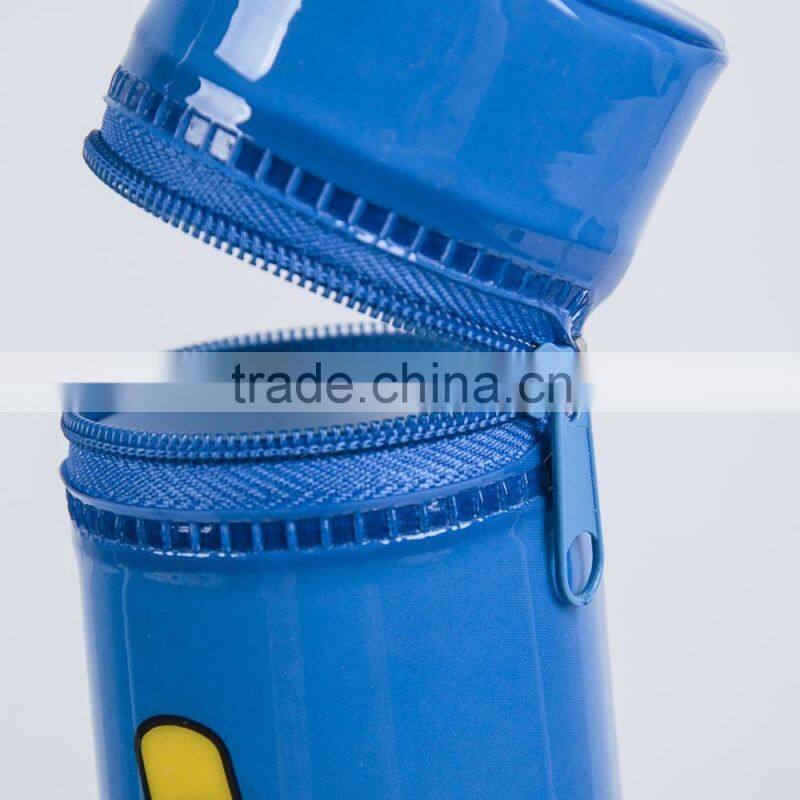 Full Color Printed Promotional Plastic Soft PVC Pencil Shape Pencil Bag Case (with zipper and handle)