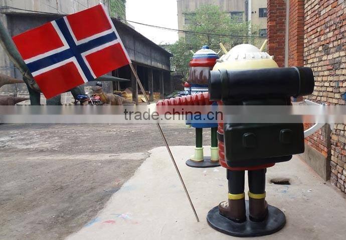 Playground cartoon characters fiberglass statue for kids