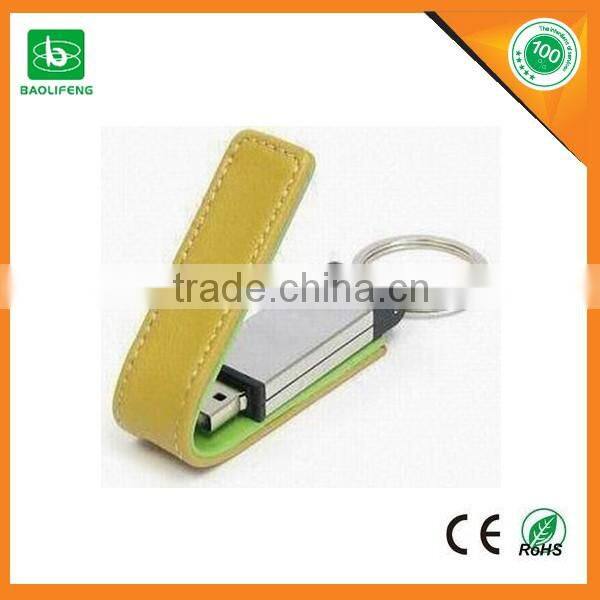 oem flash drive get free sample leather pen drive key chain